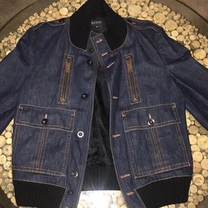 Authentic denim Gucci bomber jacket